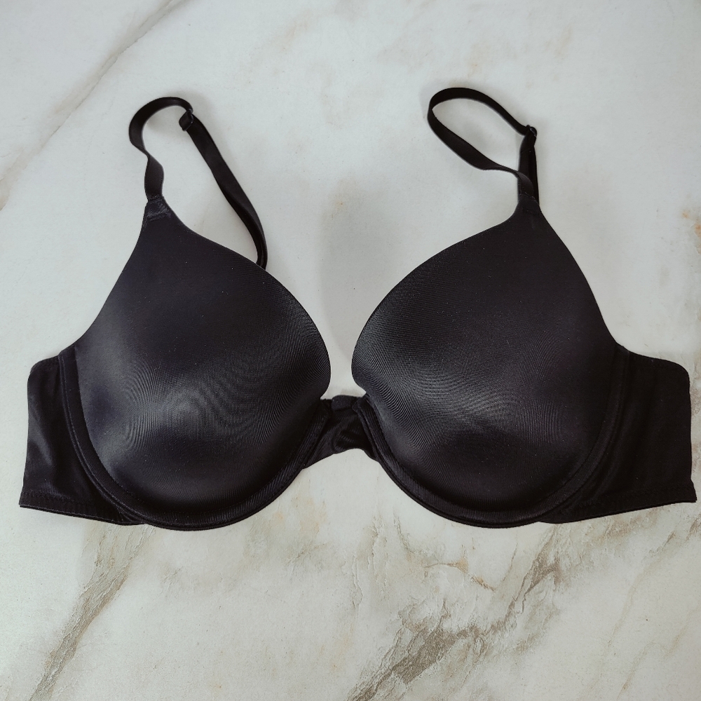 Victoria's Secret PINK Wear Everywhere T-shirt Lightly Lined Bra, Black, 36B
